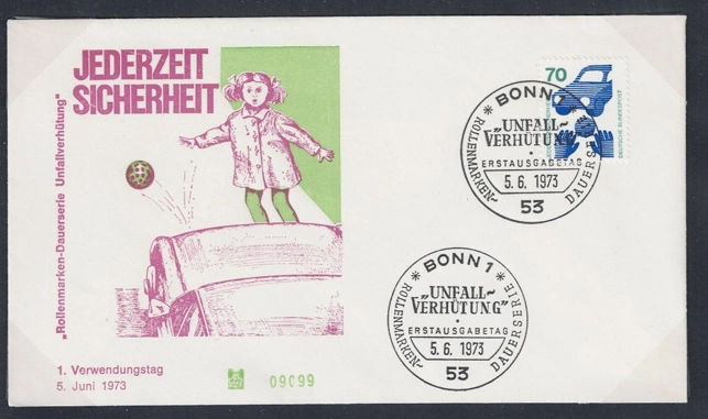 Almanya 1973 Kaza önleme FDC