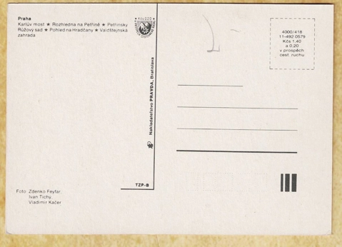 PRAHA Kolajı (Karlův most & Petřín & Hradčany) Kartpostal