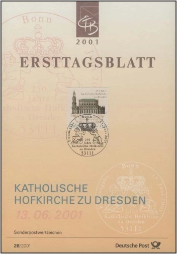 Almanya ETB 28/2001 – 250 Yıl Katholische Hofkirche Dresden