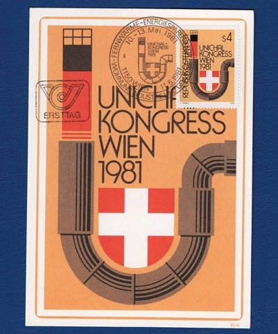 UNICH Kongresi Viyana 1981 | Filateli ve Enerji Tarihi Maximum Kart