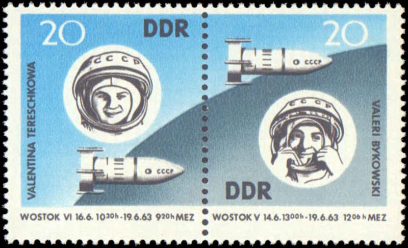 ALMANYA DDR 1963 YILDIZ GEMİLERİ VOSTOK 5 VE VOSTOK 6 UZAY UÇUŞU