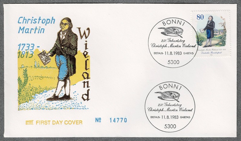 ALMANYA 1983 Christoph Martin Wieland  FDC