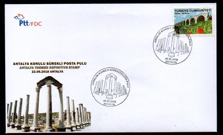 2018 ANTALYA KONULU SÜREKLİ POSTA PULU FDC