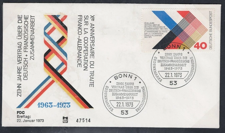 Almanya 1973 Almanya-Fransa İşbirliğinin 10. Yıldönümü - FDC