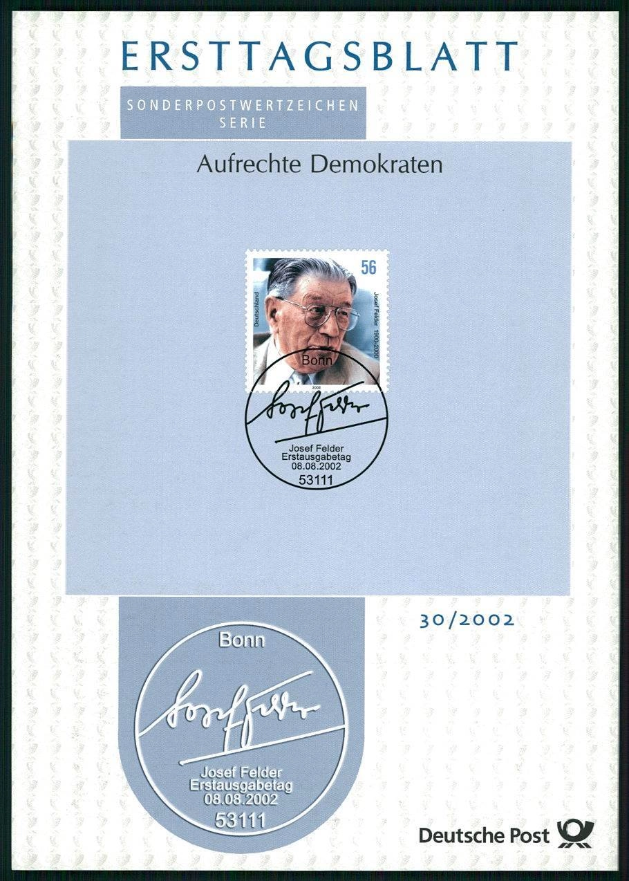 ALMANYA ERSTTAGSBLATT ETB 2002/30 SAĞCI DEMOKRATLAR SİYASET JOSEF FELDER