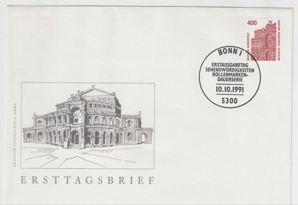 Almanya 1991 Suhl-Heinrichs Belediye Binası’nı tasvir ediyor, FDC