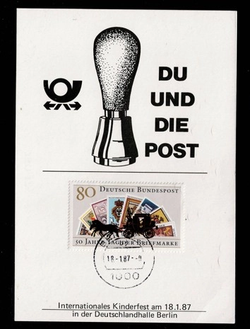 1987 Almanya – “Du und die Post” Anma Kartı (Berlin Kinderfest Damgalı)