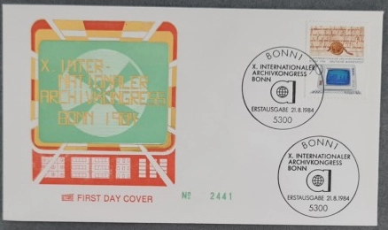 Almanya 1984 Uluslararası Arşiv Kongresi, FDC, Bonn