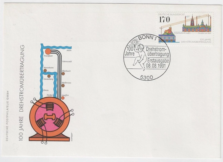 Almanya 1991 Üç Fazlı Akımla Enerji İletiminin 100. Yılı FDC