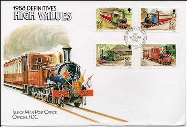 Man Adası 1988 Demiryolları FDC