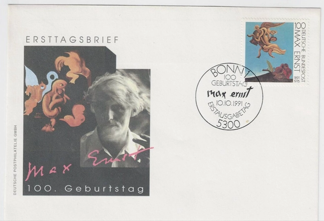 Almanya 1991 Max Ernst’in 100. doğum günü fdc