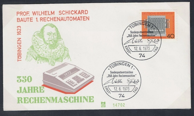 Almanya 1973 Hesap Makinesinin İcadının 350. Yıldönümü - FDC