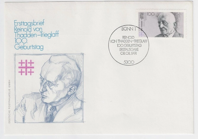 Almanya 1991 Thadden-Trieglaff’ın 100. Doğum Günü FDC