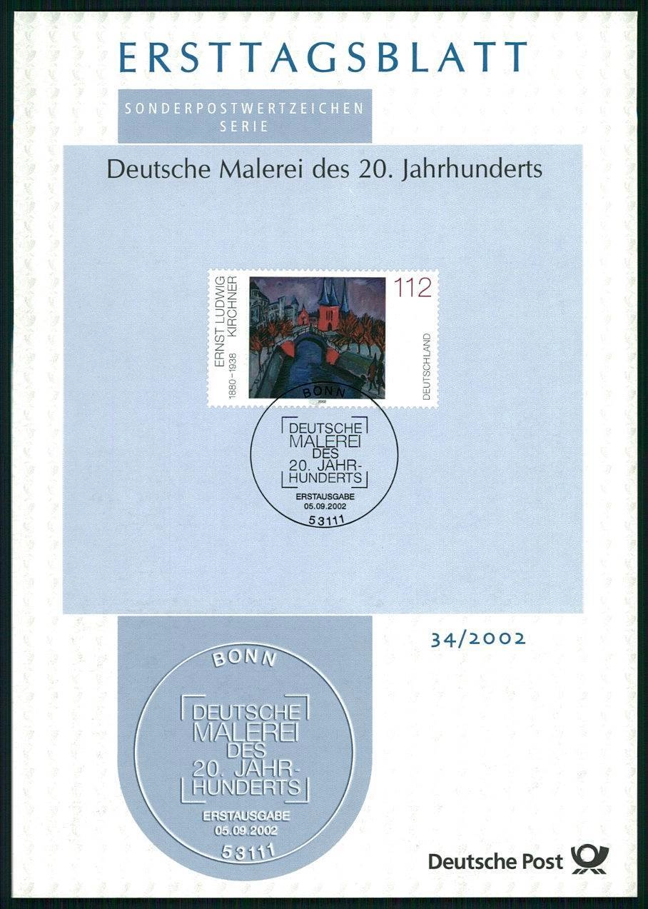 ALMANYA ERSTTAGSBLATT ETB 2002/34 SANAT RESİM ERNST LUDWIG KIRCHNER