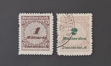 Deutsches reich 1923 hiper enflasyon pulları – 1 ve 2 milliarden mark