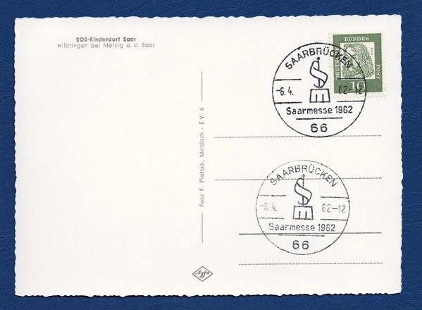 Saarmesse 1962 Kartpostal – Batı Almanya Filateli