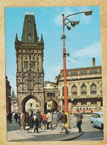 Prag’daki Barut Kulesi’nden Celetná Caddesi’ne bakış Kartpostal
