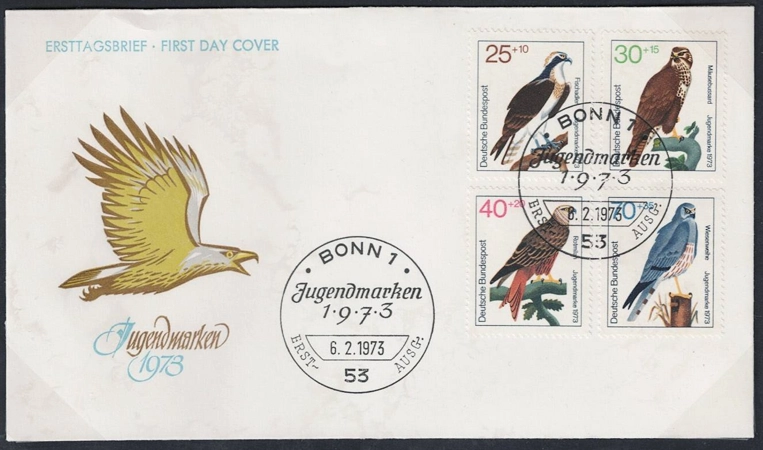 Almanya 1973 Yırtıcı Kuşlar, FDC