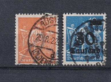 1922–1923 Alman İşçi Tasvirli Damgalı Pul – Hiper Enflasyon Dönemi