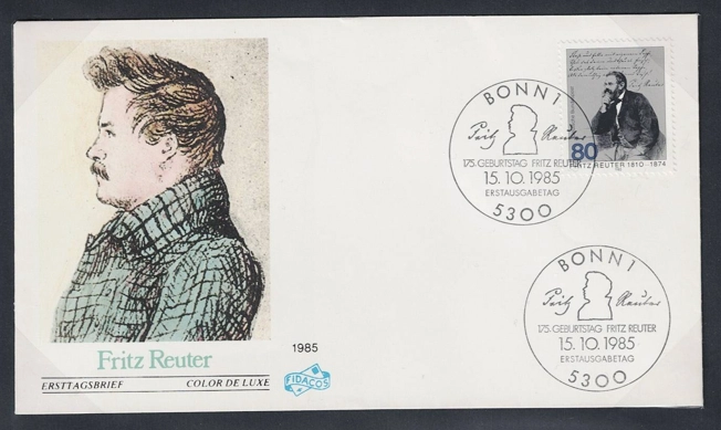 Almanya 1985 Fritz Reuter’ın 175. doğum günü FDC