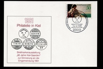 1981 Almanya Kiel-Gaarden 80. Yıl, Kiel Özel Damgalı Kart