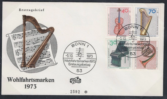 Almnaya 1973 Müzik Aletleri FDC