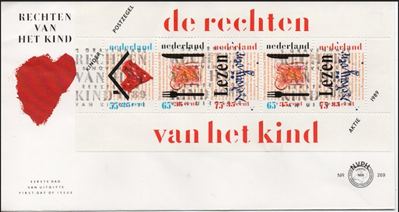 Hollanda 1989 Çocuk Hakları, Çizimler Blok FDC