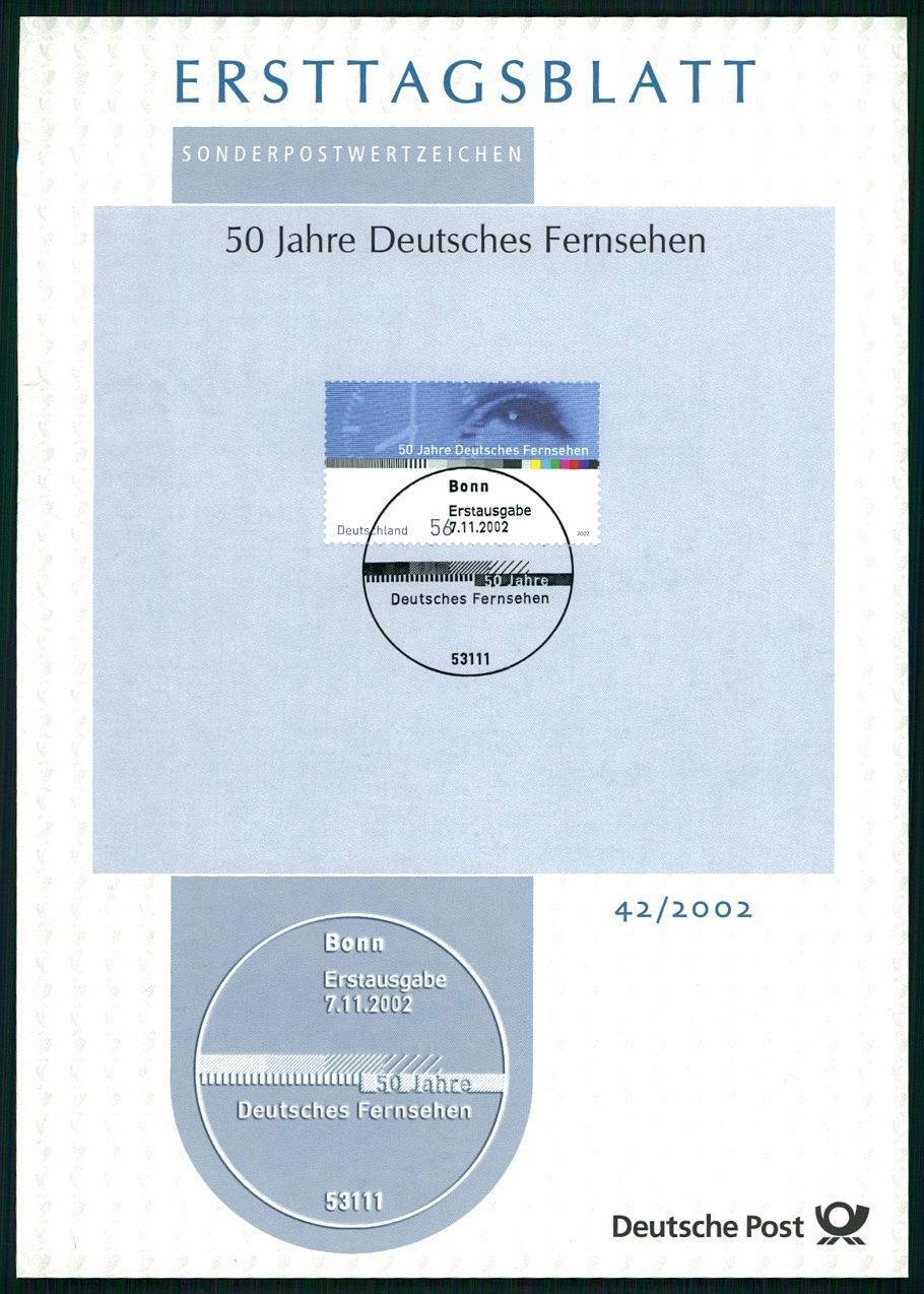 ALMANYA ERSTTAGSBLATT ETB 2002/42 ALMAN TELEVİZYONU