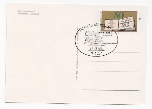Freiberg 1990 Kartpostal – Demiryolu Etkinliği Damgalı