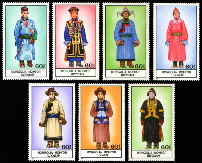 MOĞOLİSTAN 1986 Moğol ulusal kıyafetleri