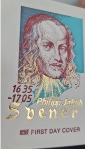 Almanya 1985 Philipp Jakob Spener’in 350. doğum günü FDC, Bonn 