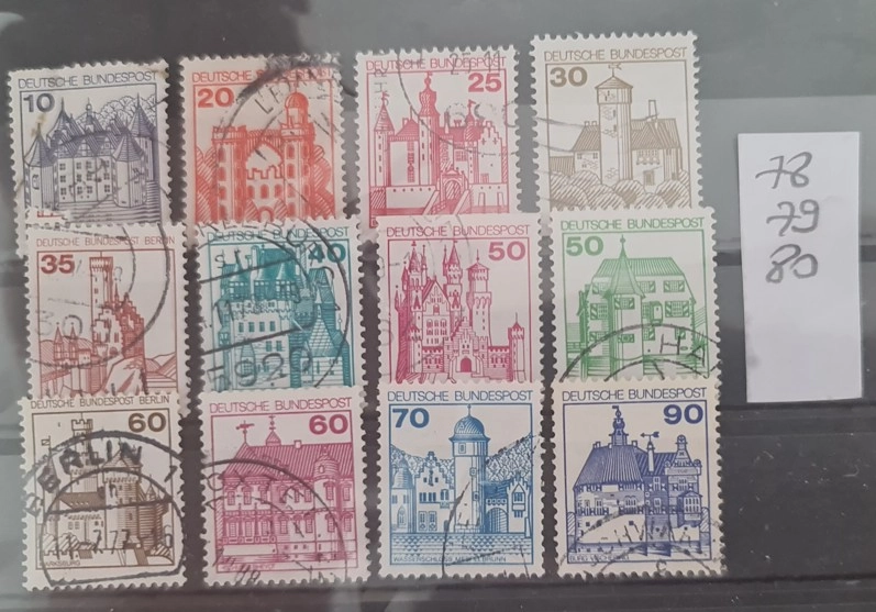 Almanya Berlin 1978-79-80 Kaleler ve Yapılar, Damgalı Parça Seriler