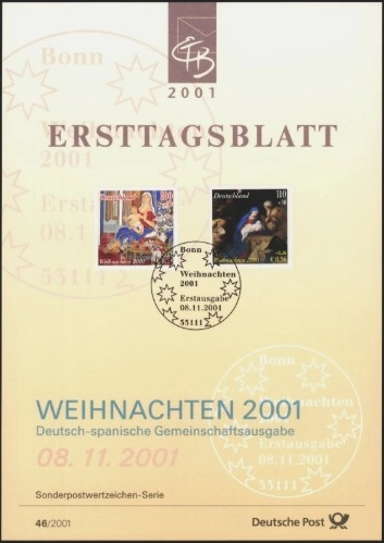 Almanya ETB 46/2001 – Weihnachten 2001 Deutsch-Spanische Gemeinschaftsausgabe