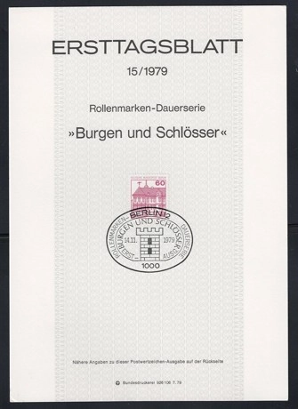 1979 Almanya ETB 15 – Burgen und Schlösser (Berlin Damgalı