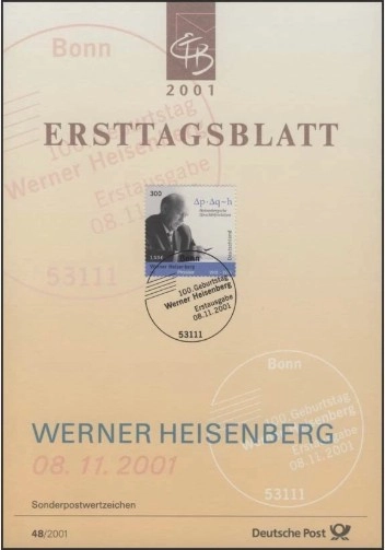 Almanya ETB 48/2001 – Werner Heisenberg 100. Geburtstag