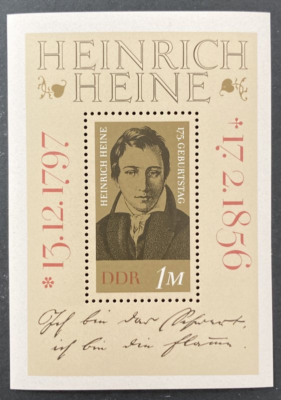 ALMANYA DDR 1972 Heinrich Heine’nin Doğumunun 175. Yıldönümü. Şair