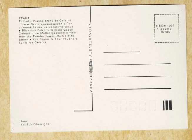 Prag’daki Barut Kulesi’nden Celetná Caddesi’ne bakış Kartpostal