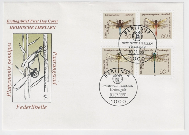 Almanya 1991 Yusufçuklar, Böcekler FDC