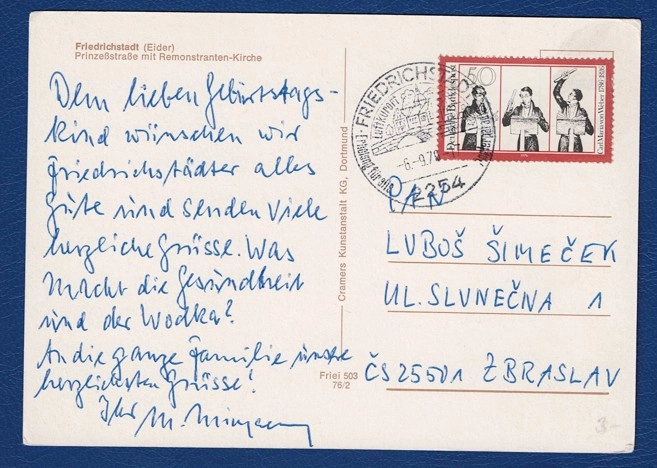 Friedrichstadt Kartpostalı – Remonstranten Kilisesi ve 1979 Damgalı Gönderi