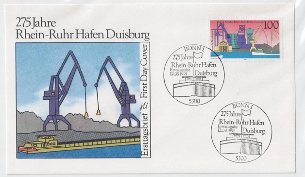 Almanya 1991 Rhein Ruhr Limanı 275. yılı, Duisburg FDC