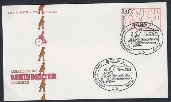 Almanya 1974 Engellilerin Rehabilitasyonu FDC