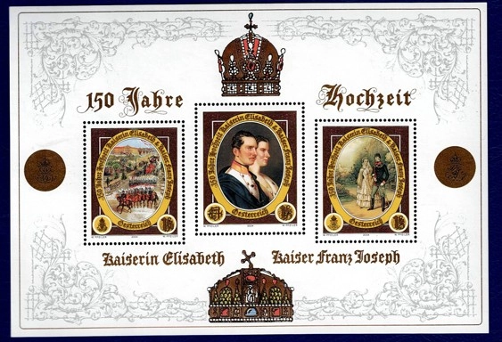 2004 Avusturya Koleksiyonluk Mnh Blok Pul – Elisabeth & François-Joseph Düğün 150. Yıl