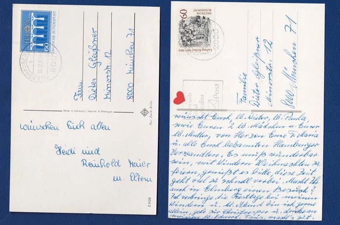 Friedrichstadt Kartpostalı – 1979 Remonstranten Kilisesi ve Doğum Günü Mesajı, 2 adet Kartpostal Postadan Geççmiş.