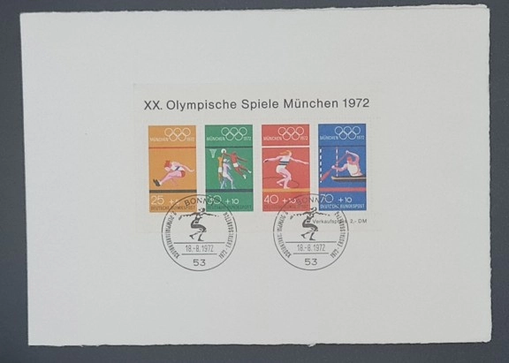 1972 Münih Olimpiyatları Anma Pul Serisi – Spor Temalı Koleksiyonluk Kartta