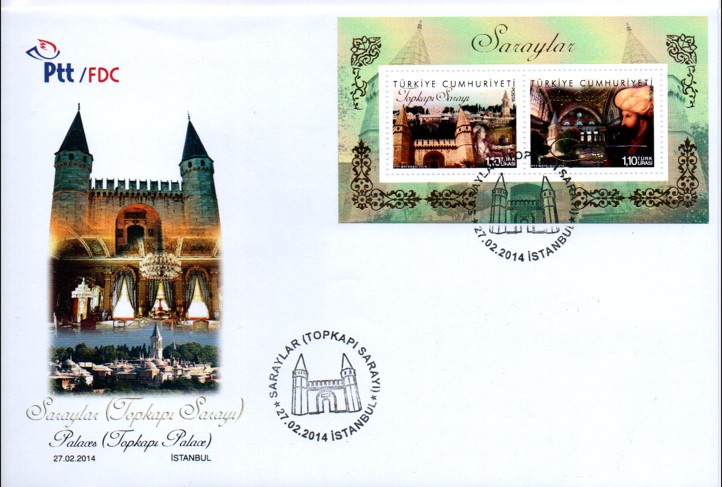 2014 SARAYLAR, TOPKAPI SARAYI FDC