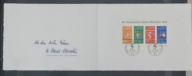 1972 Münih Olimpiyatları Anma Pul Serisi – Spor Temalı Koleksiyonluk Kartta