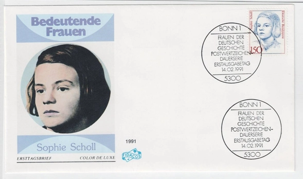 Almanya 1991 Önemli kadınlar, Sophie Scholl FDC