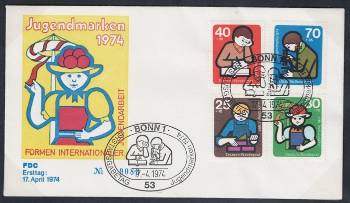 Almanya 1974 Almanya Berlin Gençlik Refahı. Faaliyetler FDC