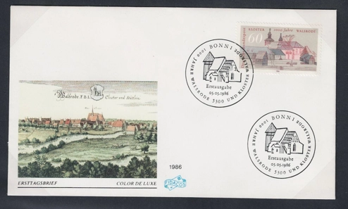 Almanya 1986 Walsrode ve Walsrode Manastırı’nın 1000 Yılı FDC