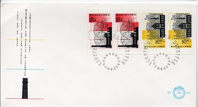 Hollanda 1987 Endüstriyel Anıtlar FDC